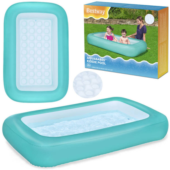 Nafukovací bazén 165 x 104 x 25 cm BESTWAY 51115 Aquababes Kiddie Pool - tyrkysový