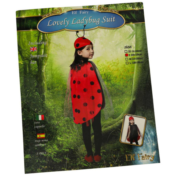 Detský kostým Lienka LOVELY LADYBUG SUIT - veľkosť S (100-110 cm)