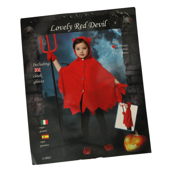 Detský kostým Čertica LOVELY RED DEVIL - veľkosť S (100-110 cm)