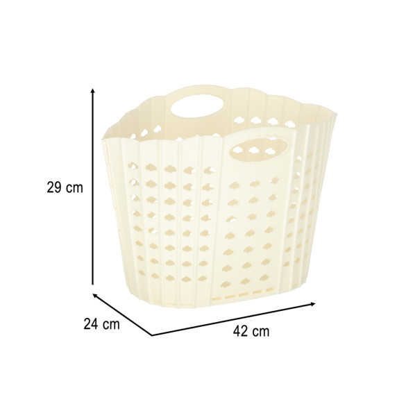 Košík na bielizeň skladací 42 x 29 x 24 cm - krémový