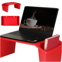 Stolík pod notebook s organizérom 57 x 30 x 21 cm - červený 