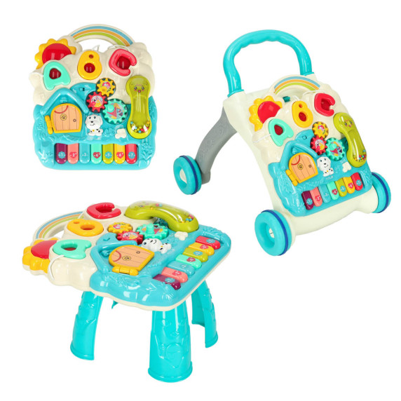 Detské edukačné chodítko 4v1 Inlea4Fun BABY WALKER - tyrkysové