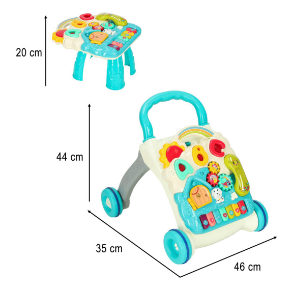 Detské edukačné chodítko 4v1 Inlea4Fun BABY WALKER - tyrkysové