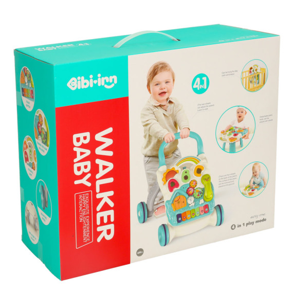 Detské edukačné chodítko 4v1 Inlea4Fun BABY WALKER - tyrkysové