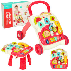 Detské edukačné chodítko 4v1 Inlea4Fun BABY WALKER - červené 