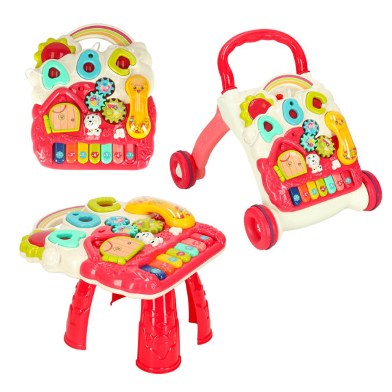 Detské edukačné chodítko 4v1 Inlea4Fun BABY WALKER - červené