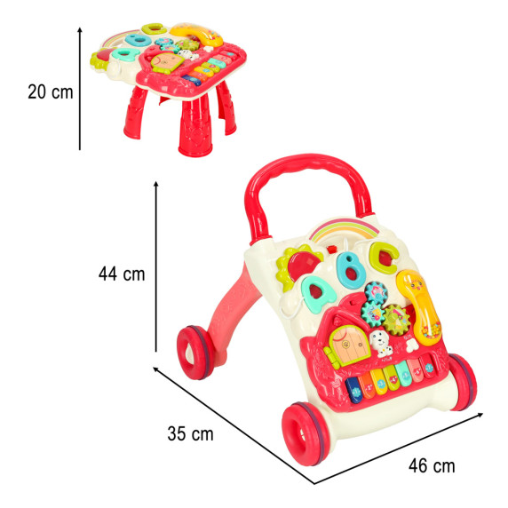 Detské edukačné chodítko 4v1 Inlea4Fun BABY WALKER - červené