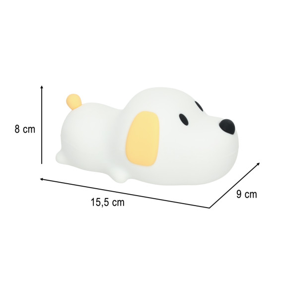 Detská nočná lampa silikónová Psík 15,5 cm PAPA PUPPY