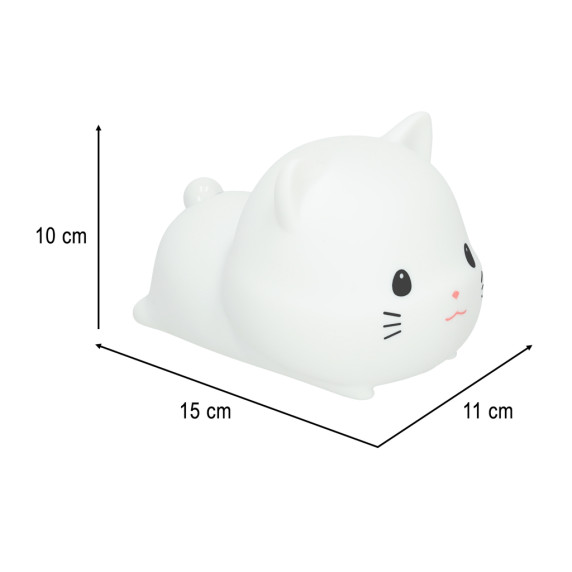 Detská nočná lampa silikónová Mačka 15 cm PAPA CAT