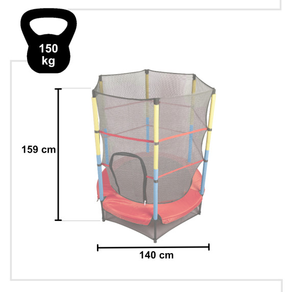 Detská trampolína 140 cm Inlea4Fun - červená/modrá