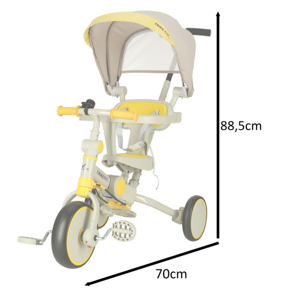 Trojkolka TRIKE FIX V4 - sivá/žltá