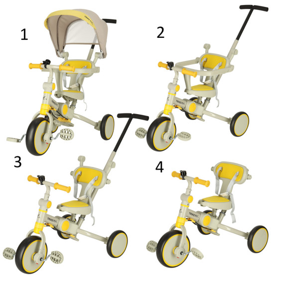 Trojkolka TRIKE FIX V4 - sivá/žltá