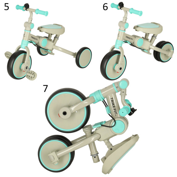 Trojkolka TRIKE FIX V4 - sivá/tyrkysová