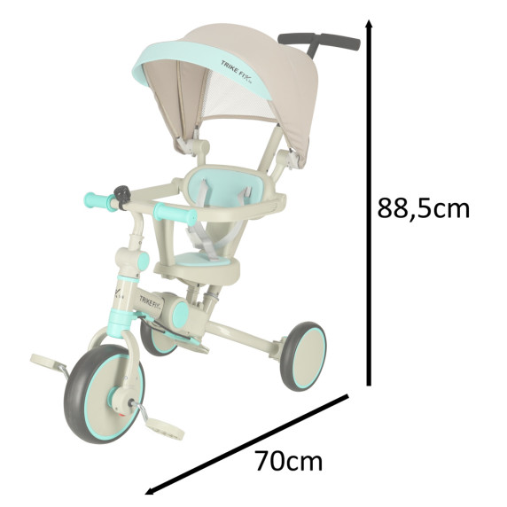 Trojkolka TRIKE FIX V4 - sivá/tyrkysová