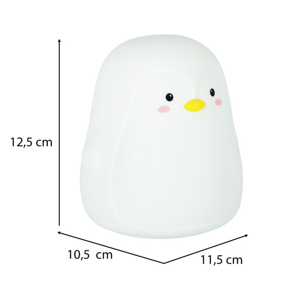 Detská nočná LED lampa silikónová PENGUIN - tučniak