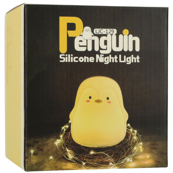 Detská nočná LED lampa silikónová PENGUIN - tučniak