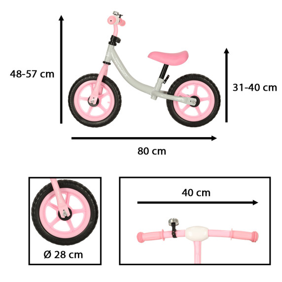 Detské cykloodrážadlo TRIKE FIX Balance - biele/ružové