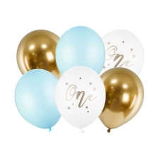 Balóniky na 1. narodeniny 6 kusov 30 cm PARTY DECO - modré Preview