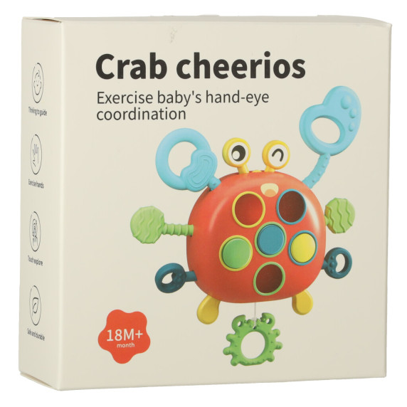 Senzorická hračka, hryzátko krab Inlea4Fun CRAB CHEERIOS