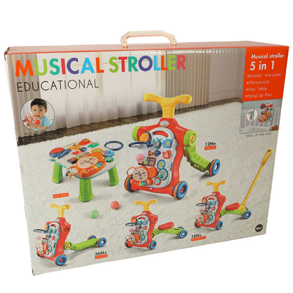 Detské edukačné chodítko 5v1 Inlea4Fun MUSICAL STROLLER