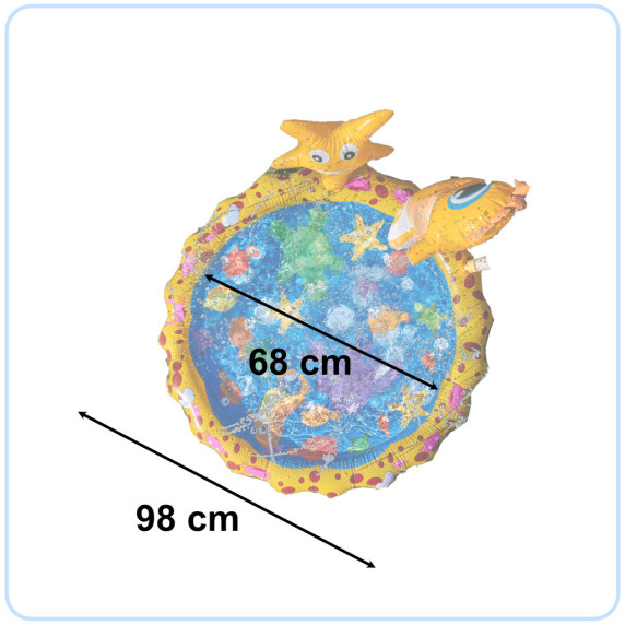Vodná striekacia podložka záhradná fontána 96 x 55 cm - morský koník, hviezdica