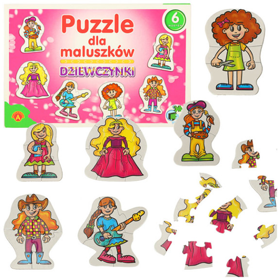 Farebné puzzle pre dievčatká 6 dizajnov ALEXANDER