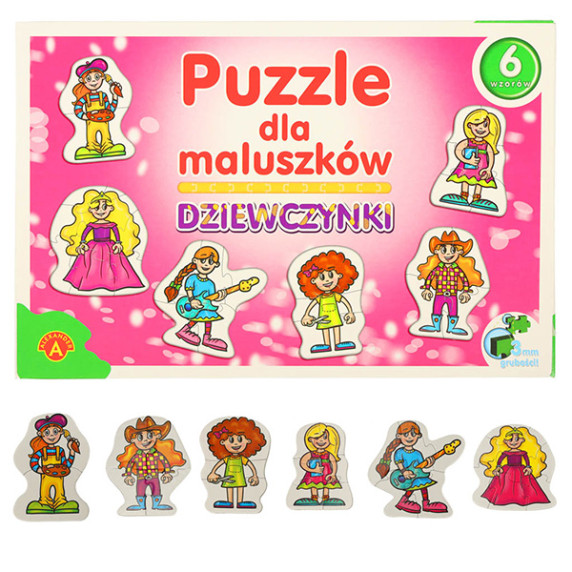 Farebné puzzle pre dievčatká 6 dizajnov ALEXANDER