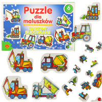 Farebné puzzle pre chlapcov 6 stavebných vozidiel ALEXANDER 