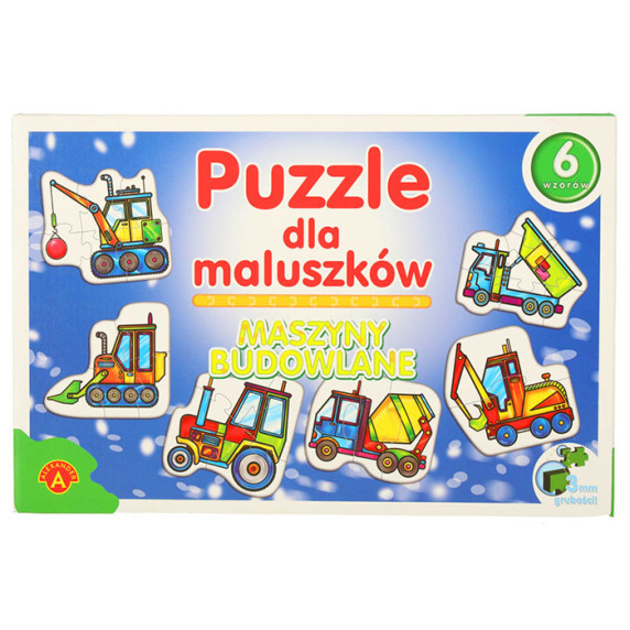 Farebné puzzle pre chlapcov 6 stavebných vozidiel ALEXANDER