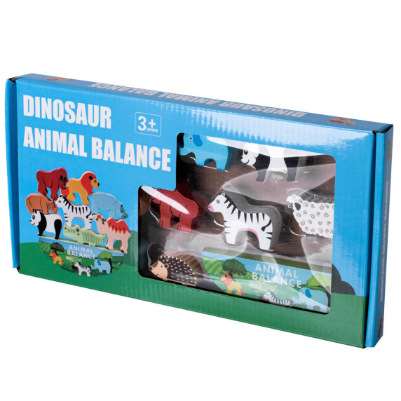 Drevená balančná hra Inlea4Fun ANIMAL BALANCE - safari zvieratká