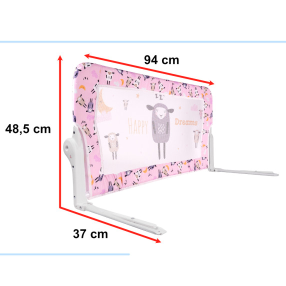 Ochranná zábrana na posteľ 90 cm Inlea4Home - ružová, ovečka