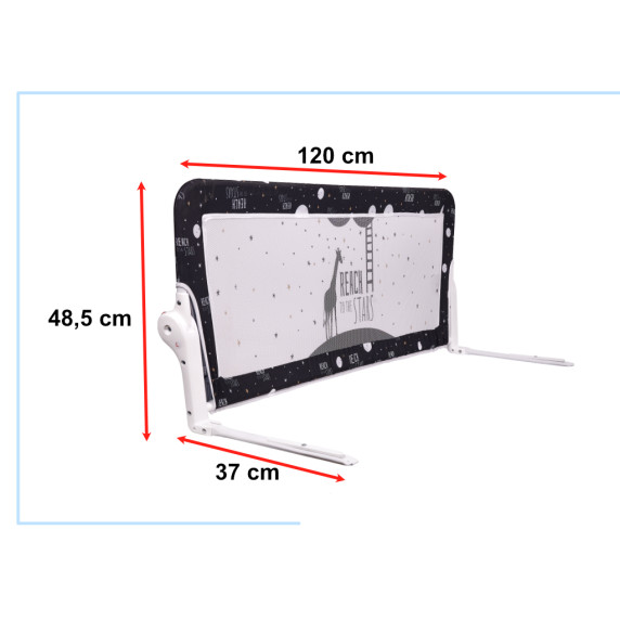 Ochranná zábrana na posteľ 120 cm GUIMO Safety Bad Rail Barrier - čierna