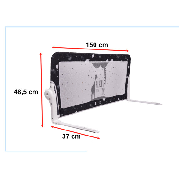 Ochranná zábrana na posteľ 150 cm GUIMO Safety Bad Rail Barrier - čierna