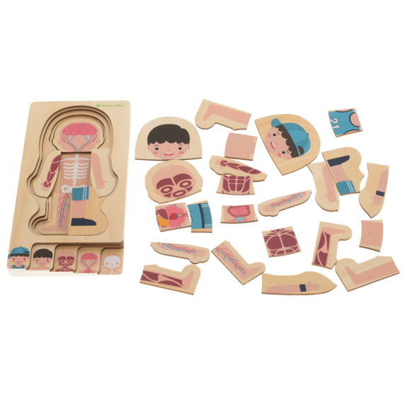 Drevené anatomické puzzle Inlea4Fun - chlapec