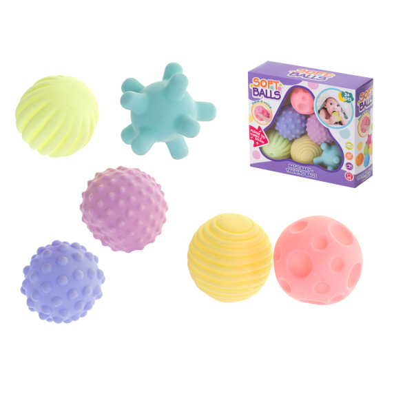 Senzorické loptičky 6 kusov Inlea4Fun SOFT BALLS