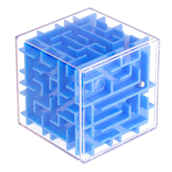 Arkádová hra 3D kocka puzzle bludisko Inlea4Fun CUBE RUN - modré