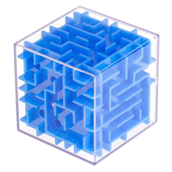 Arkádová hra 3D kocka puzzle bludisko Inlea4Fun CUBE RUN - modré