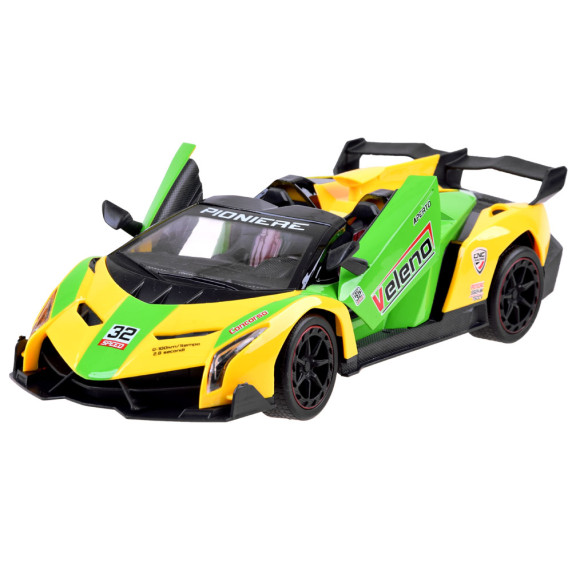 RC Športové auto s otváracími dverami Inlea4Fun SPORTS CAR - zelené/žlté