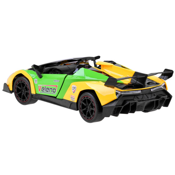 RC Športové auto s otváracími dverami Inlea4Fun SPORTS CAR - zelené/žlté