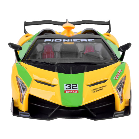 RC Športové auto s otváracími dverami Inlea4Fun SPORTS CAR - zelené/žlté