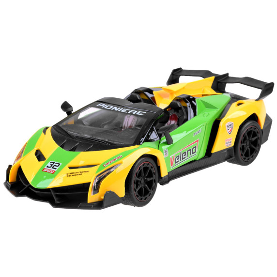 RC Športové auto s otváracími dverami Inlea4Fun SPORTS CAR - zelené/žlté