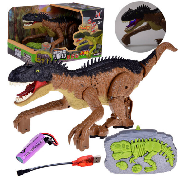 RC dinosaurus s diaľkovým ovládaním Inlea4Fun DINOSAUR WORLD - hnedý