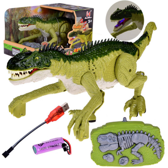 RC dinosaurus s diaľkovým ovládaním Inlea4Fun DINOSAUR WORLD - zelený