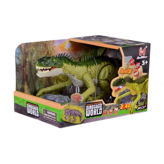 RC dinosaurus s diaľkovým ovládaním Inlea4Fun DINOSAUR WORLD - zelený