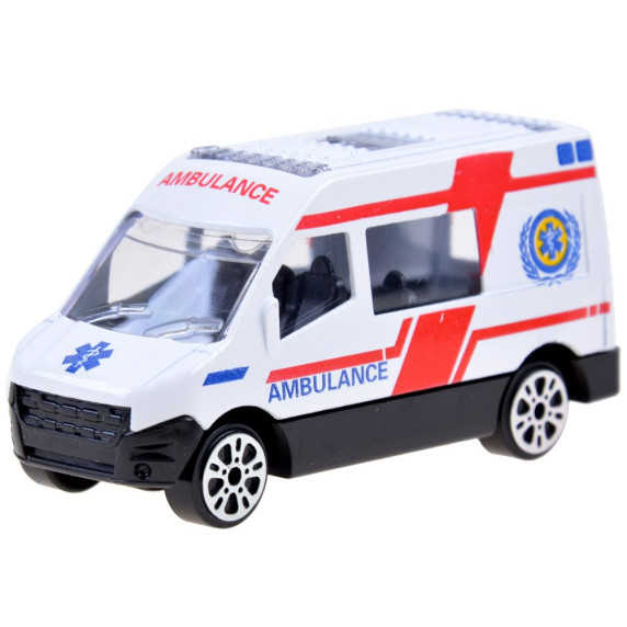 Sada kovových vozidiel 6 kusov Inlea4Fun DIE CAST - záchranné vozidlá