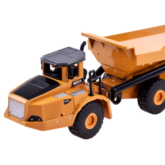 Sada stavebných vozidiel, sklápač+bager Inlea4Fun ARTICULATED TRUCK & EXCAVATOR