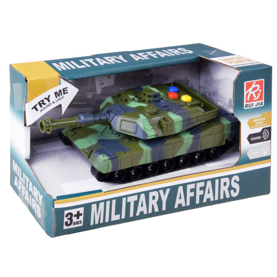 Vojenský tank s efektmi Inlea4Fun MILITARY AFFAIRS - zelený