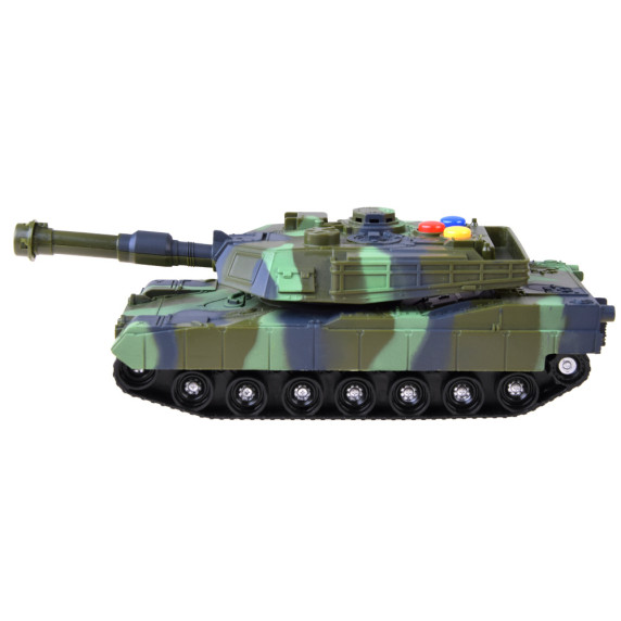 Vojenský tank s efektmi Inlea4Fun MILITARY AFFAIRS - zelený