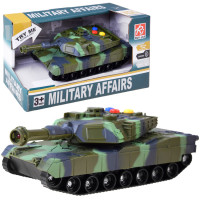 Vojenský tank s efektmi Inlea4Fun MILITARY AFFAIRS - zelený 