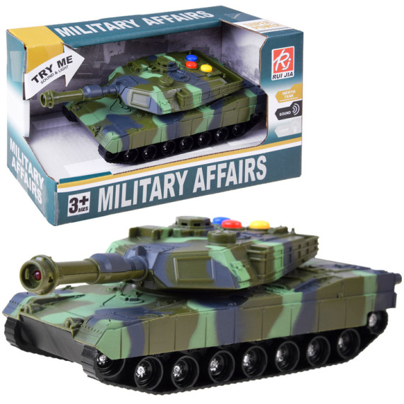 Vojenský tank s efektmi Inlea4Fun MILITARY AFFAIRS - zelený